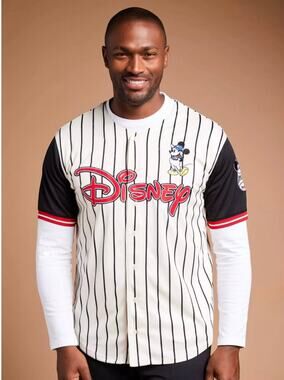 NWT Disney Mickey Mouse Striped Baseball Jersey - BoxLunch Exclusive L